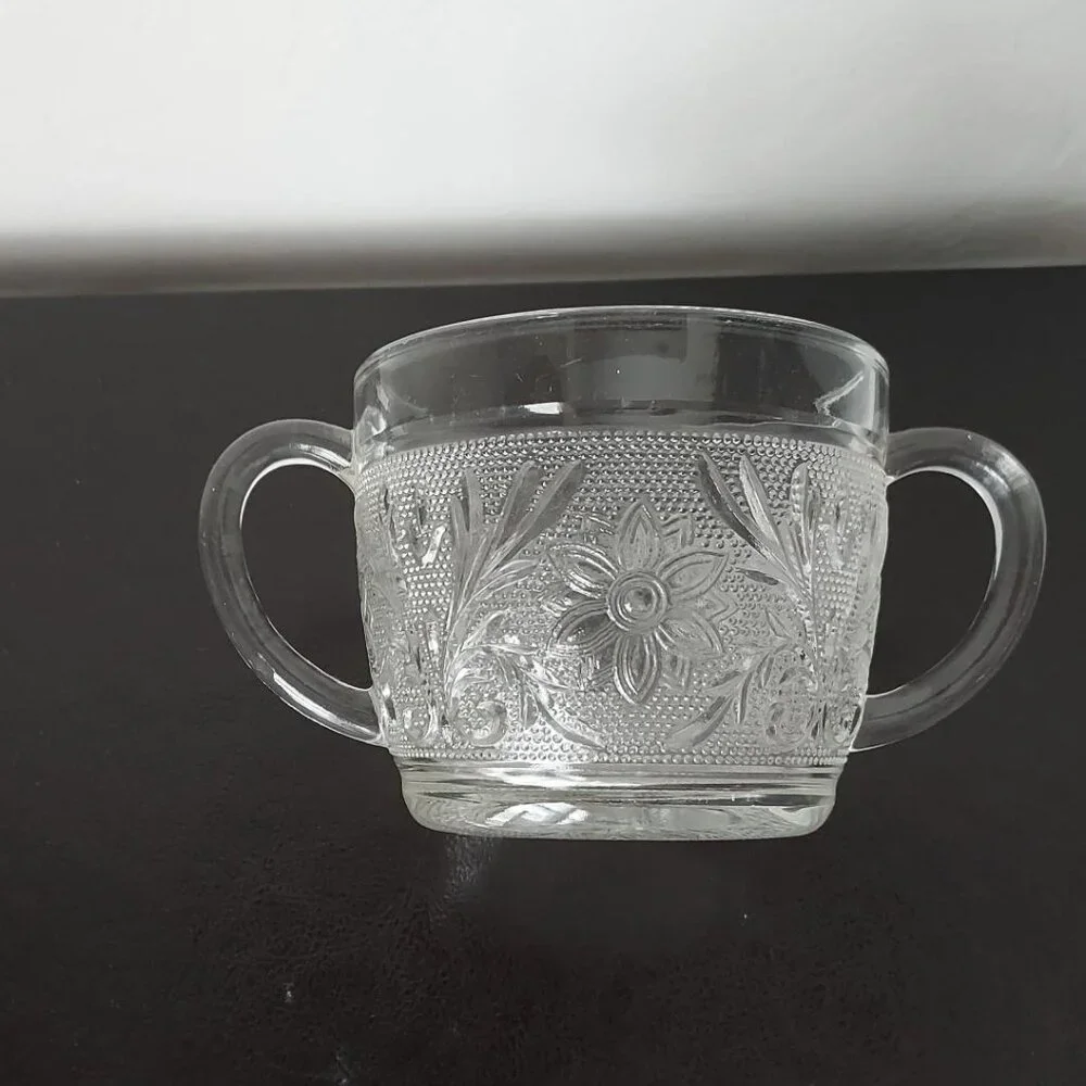RARE 50's Anchor Hocking Sugar & Creamer/40's Duncan Miller Glass Tray
